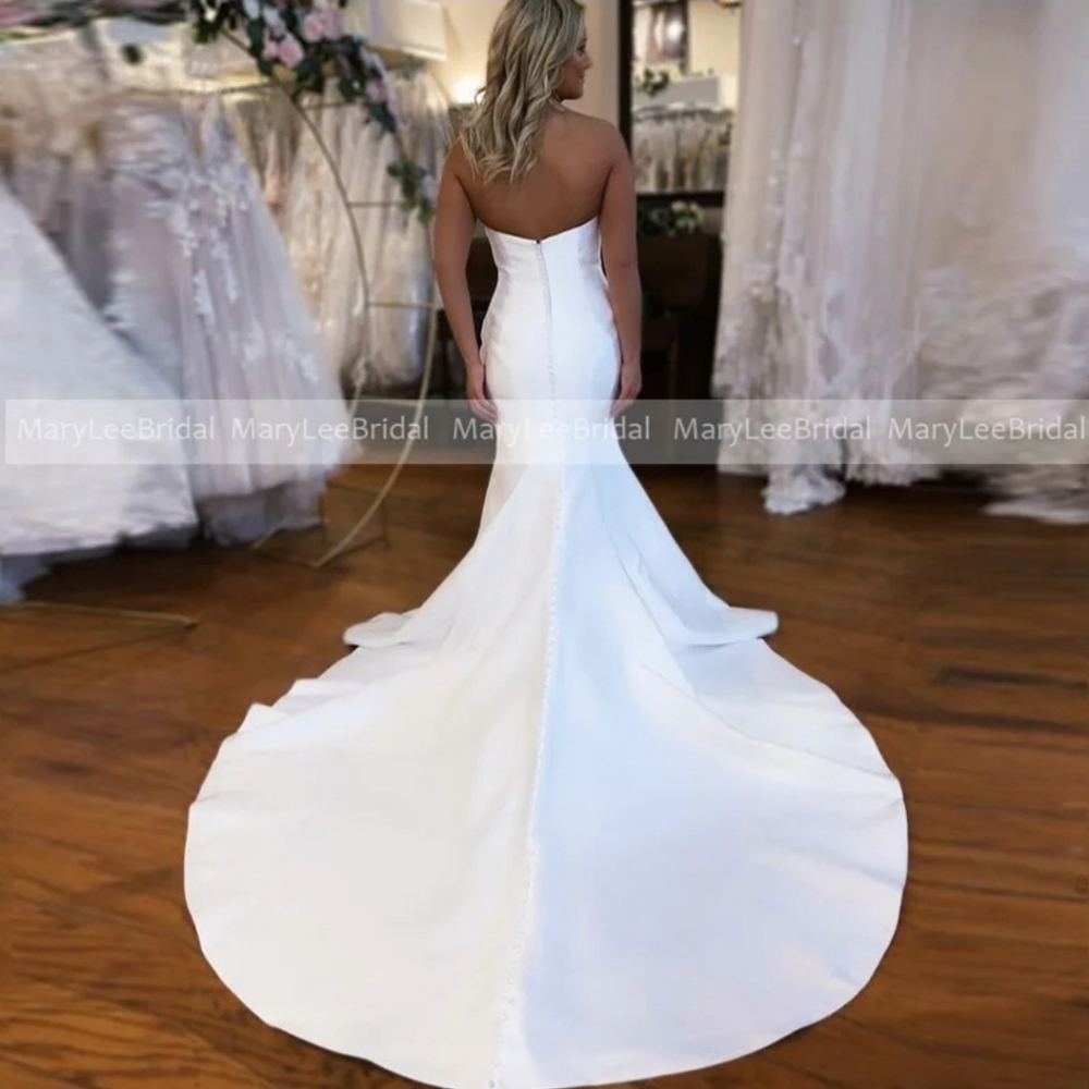 Maggie Sottero Strapless PIPPA White Bridal Trumpet Gown with Long Train